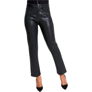 Good American Black Coated Jeans Straight Leg Size 4 / 27